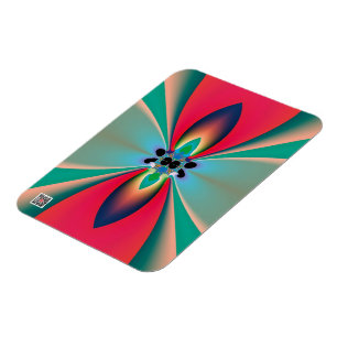 Blaue Korallen-Spiegel-Symmetrie-Abstrakte Kunst Magnet
