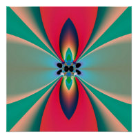 Blaue Korallen-Spiegel-Symmetrie-Abstrakte Kunst