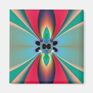 Blaue Korallen-Spiegel-Symmetrie-Abstraktkunst Magnet
