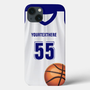 Blaue Korb-Ball-Kleidernamen-Zahl iPhone 13 Hülle