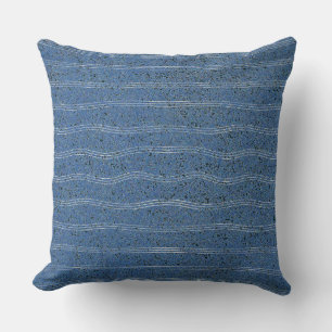 Blaue Korktextur mit weißen Linien Kissen