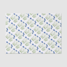 Blaue Kornblumen Blume Aquarellfarben Muster Seidenpapier