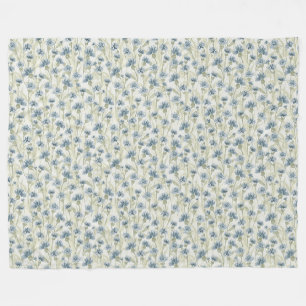 Blaue Kornblumen Hellgrün Fleece Blanket