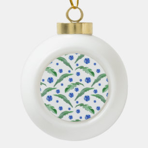 Blaue Kornblumen Keramik Kugel-Ornament
