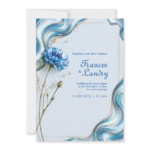 Blaue Kornblumen-Marmor-Rand-Hochzeit