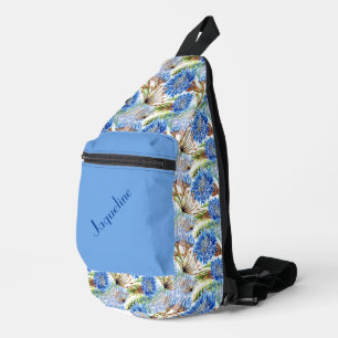 Blaue Kornblumen Weißer Hintergrund Crossbody Bag