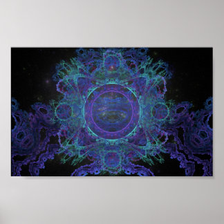 Blaue kosmische Blume, #1 Poster