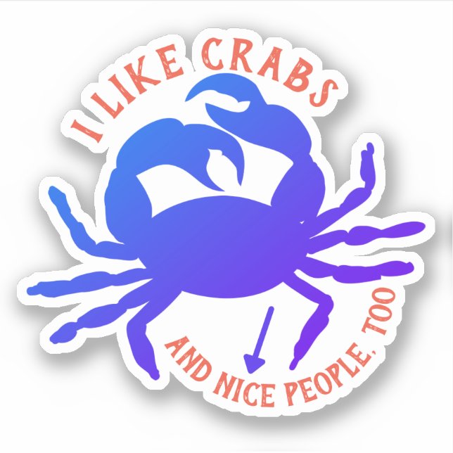 Blaue Krabbe lustige Leute personalisiert Aufkleber (Vorderseite)