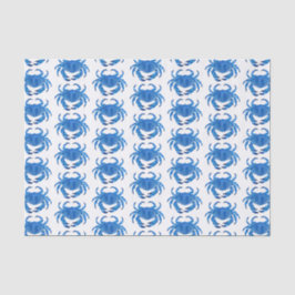 Blaue Krabbe Seaside Ocean Muster Seidenpapier