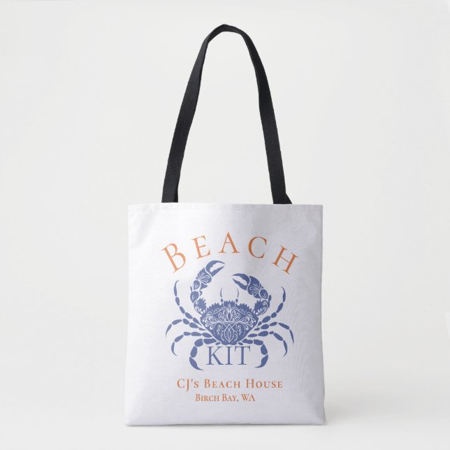 Blaue Krabbe Strandgast-Kit  Tasche (Vorderseite)