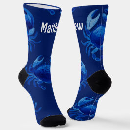 Blaue Krabben Crew Socken
