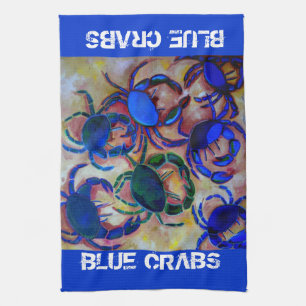 Blaue Krabben-Geschirrtuch Handtuch