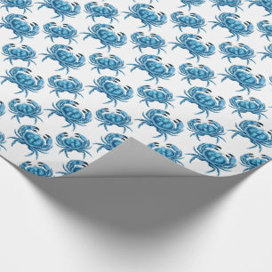 Blaue Krabben Küste Meeresfrüchte Geschenkpapier