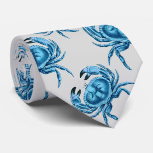 Blaue Krabben-Küsten-Muster Krawatte
