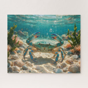 Blaue Krabben-Küsten-Puzzle