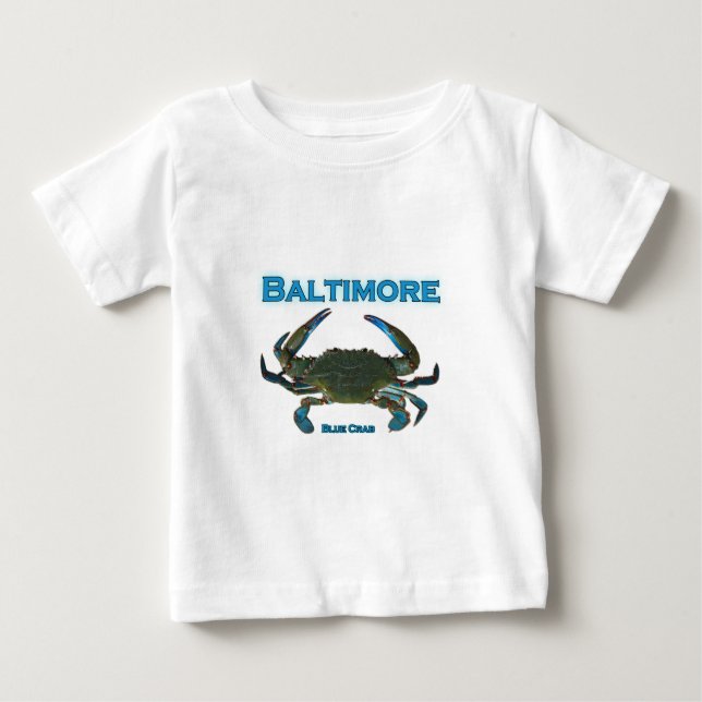 Blaue Krabben-Logo Baltimores Baby T-shirt (Vorderseite)
