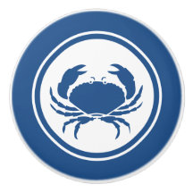 Blaue Krabben-Marinegeschöpf-Keramikgriff