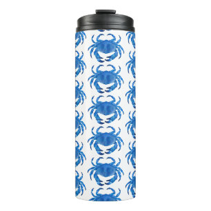 Blaue Krabben Muster Thermosbecher