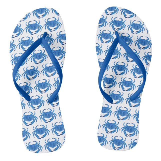 Blaue Krabbenmuster Flip Flops (Fußbett)