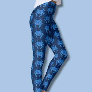 Blaue Krabbenmuster Leggings