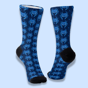 Blaue Krabbenmuster Socken