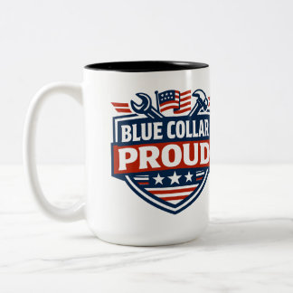 Blaue-Kragen stolz Amerikanischer Arbeiter Zweifarbige Tasse