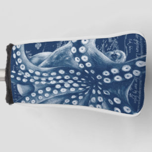 Blaue Kraken-Vintager KarteChic Golf Headcover
