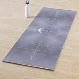 Blaue Krawatte, Halbmond, Alignment Yoga Mat Yogamatte