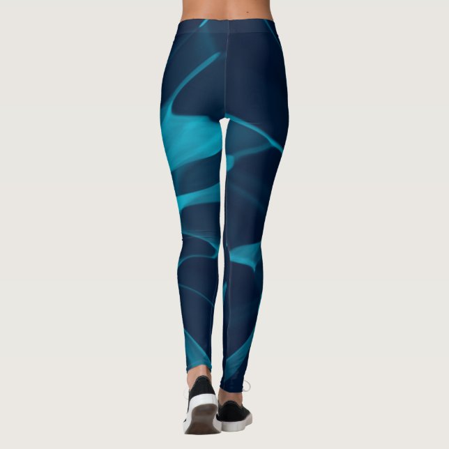 Blaue Krawatte Leggings (Rückseite)