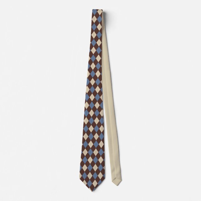 Blaue Krawatte mit Argyle-Muster (Vorderseite)