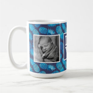 Blaue Krawatten-Ananas   LIEBE mit Fotos Kaffeetasse