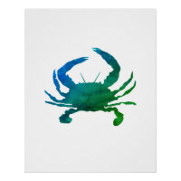 Blaue Krebse Wasserfarben Kunst