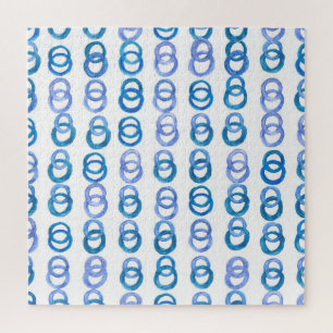Blaue Kreise: Aquarellpolka-Punkt