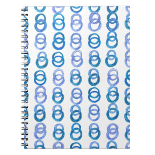 Blaue Kreise: Aquarellpolka-Punkt Notizblock