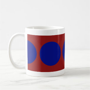 Blaue Kreise auf Rot Kaffeetasse