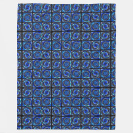 Blaue Kreise Mosaik Fleecedecke