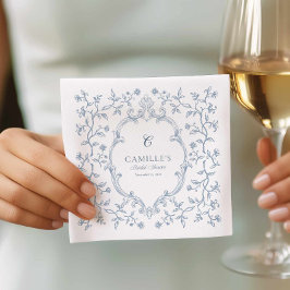 Blaue Krest-Hochzeitsdusche-Cocktailservietten Serviette