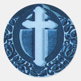 Blaue Kreuzkleber Runder Aufkleber