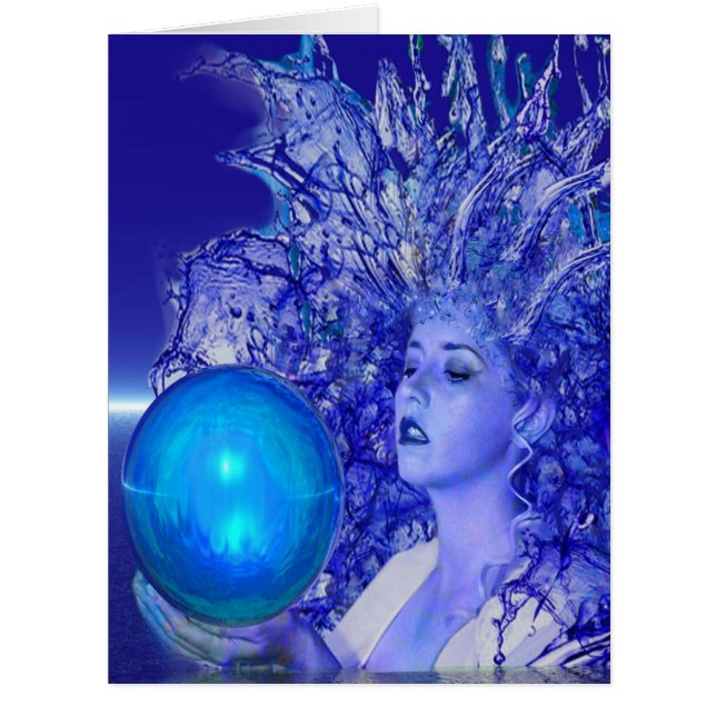 Blaue Kristall-Grußkarte (Vorderseite)