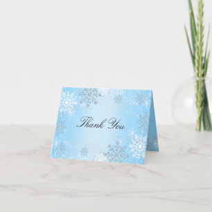 Blaue Kristall-Schneeflocke Winter Wonderland Dank Dankeskarte