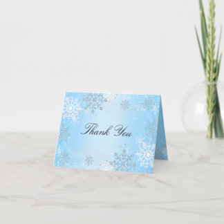 Blaue Kristall-Schneeflocke Winter Wonderland Dank Dankeskarte