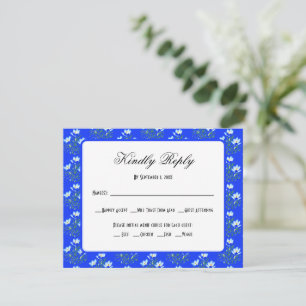 Blaue Krokus-Hochzeits-RSVP-Karte RSVP Karte