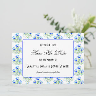 Blaue Krokus Weiße Hochzeit Save The Date