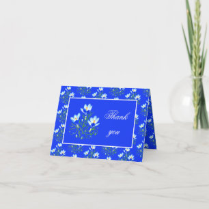 Blaue Krokusse Dankeskarte