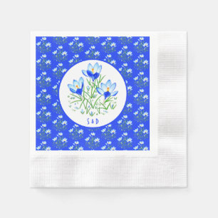 Blaue Krokusse Hochzeit Serviette