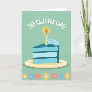 Blaue Kuchengeburtstagskarte Karte
