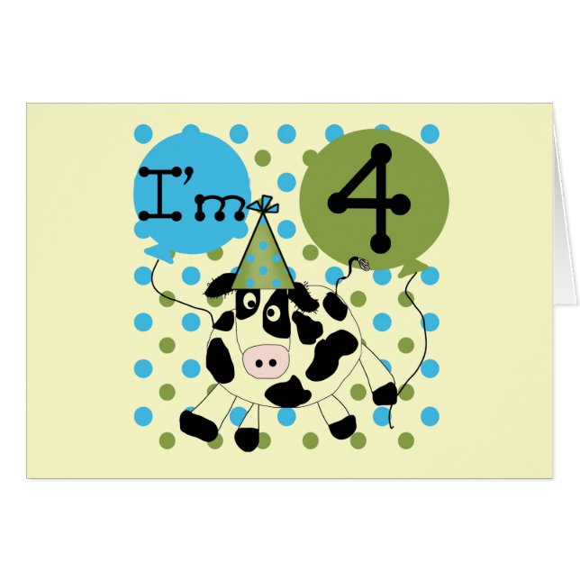 Blaue Kuh 4. Geburtstag - Hemden und Geschenke (Vorderseite (Horizontal))