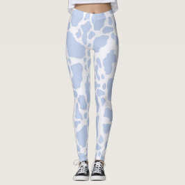 Blaue Kuh-Spots Tierdruckmuster Leggings