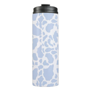 Blaue Kuh-Spots Tierdruckmuster Thermosbecher