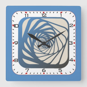 Blaue Kunst Quadratische Wanduhr